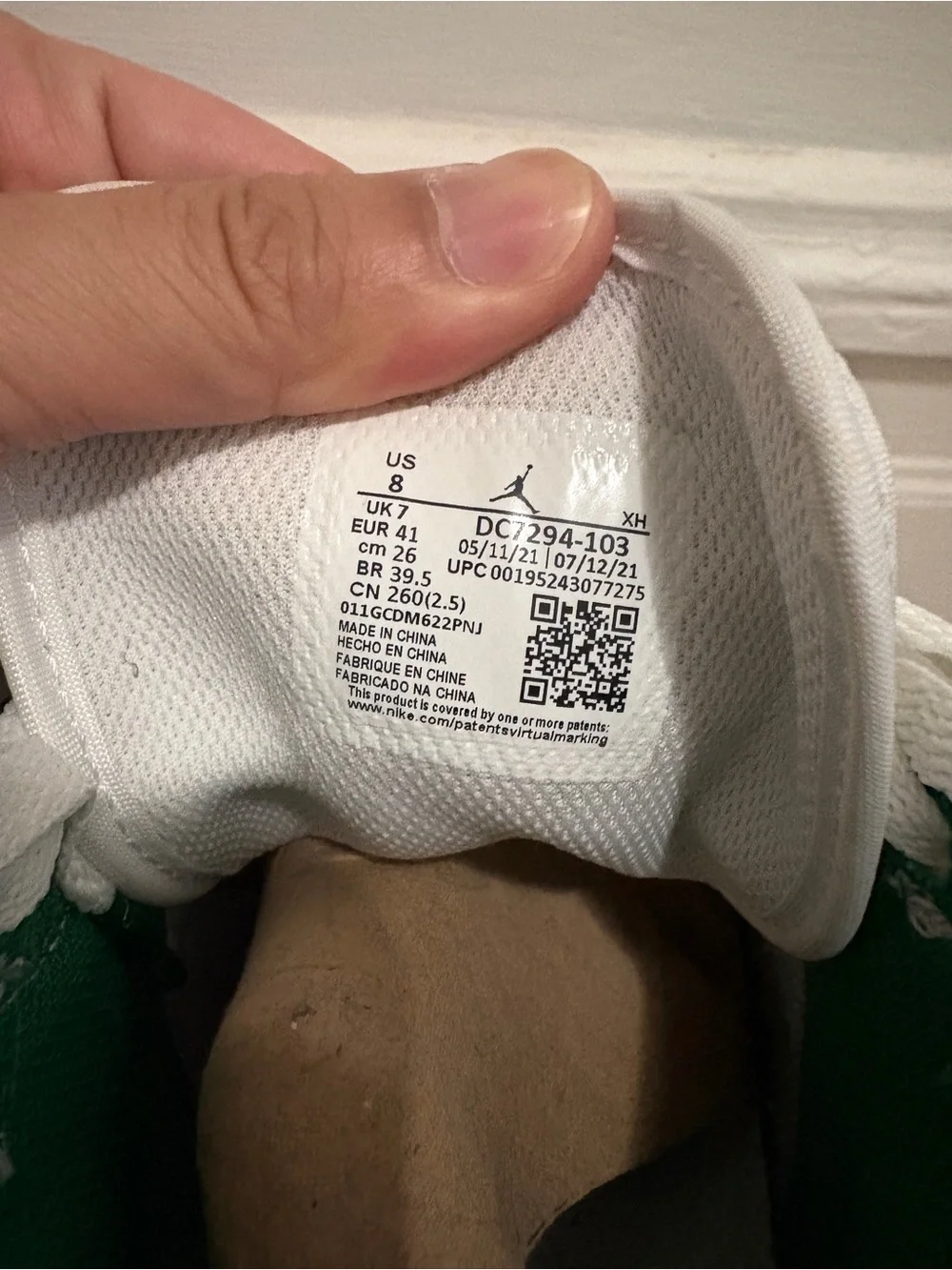 Nike Men Air Jordan 1 Mid SE ‘Grey Pine Green’ Size 8